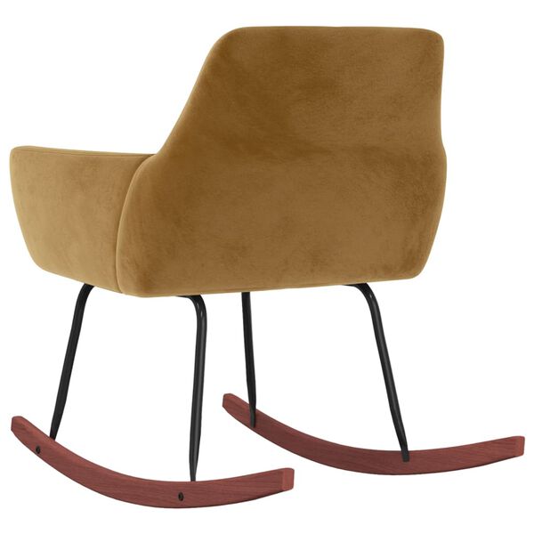 vidaXL Gugalni stol rjav žamet