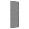vidaXL Notranja vrata 83x201,5 cm Bela ESG steklo in aluminij
