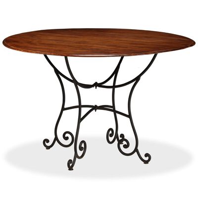 vidaXL Jedilna miza trden akacijev les z medenim premazom 120x76 cm