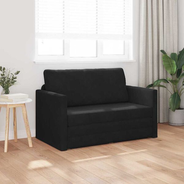 vidaXL Sofa postelja 110cm Črna Žamet