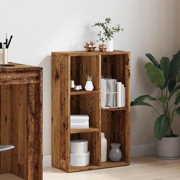 vidaXL Knjižna omara starinski les 50x25x80 cm inženirski les