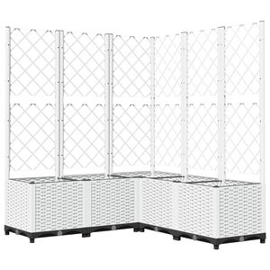 vidaXL Cvetlično korito z oporno mrežo belo 120x120x136 cm PP