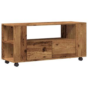 vidaXL TV omarica s kolesi starinski les 102x34,5x43 cm inženirski les