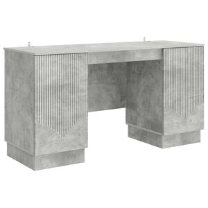 vidaXL Miza s polico Betonsko siva 142,5 x 50 x 75 cm Inženirski les