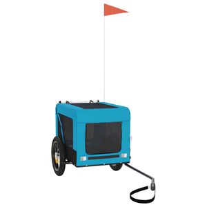 vidaXL Kolesarska prikolica za hišne ljubljenčke modra in črna