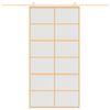 vidaXL Drsna vrata zlata 102,5x205 cm mat ESG steklo in aluminij