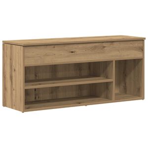 vidaXL Lavica za čevlje Artisan Oak 102x30,5x45 cm Inženirski les