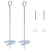 vidaXL Zemeljski klin 2 pcs Srebrna &Oslash;10 x 40 cm Cinkani kovina
