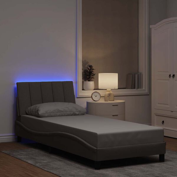 vidaXL Posteljni okvir brez vzmetnice Hanko Taupe 80x200cm Tkanina