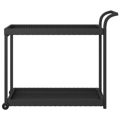 vidaXL Barski voziček črn 100x45x83 cm poli ratan