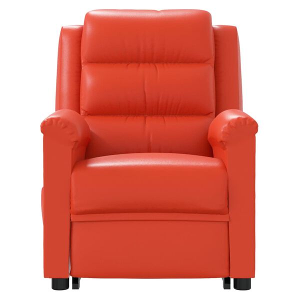 vidaXL Masažni stol s funkcijo vstajanja rdeče umetno usnje