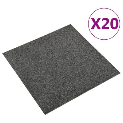 vidaXL Talna obloga preproga 20 kosov 5 m² 50x50 cm antracitna