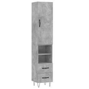 vidaXL Visoka omara betonsko siva 34,5x34x180 cm inženirski les