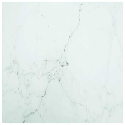 vidaXL Mizna plošča bela 80x80 cm 6 mm kaljeno steklo z marmorjem