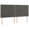 vidaXL Vzglavje postelje temno sivo 160x5x118/128 cm žamet