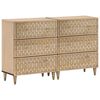 vidaXL Stranska omarica 2 kosa 60x33x75 cm trden mangov les