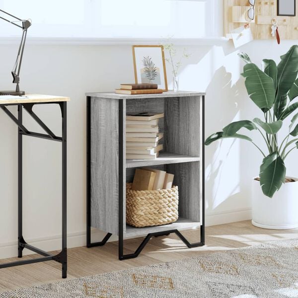 vidaXL Knjižna omara siva sonoma 50x31x74,5 cm inženirski les