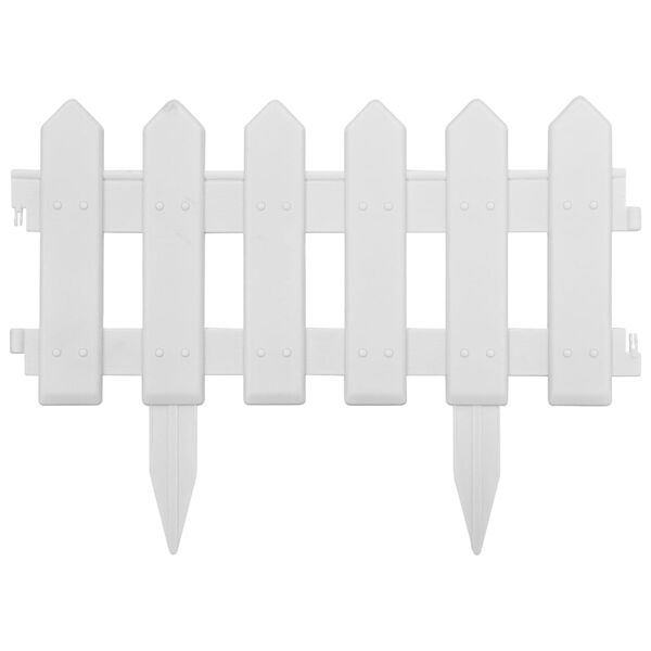 vidaXL Obroba za travo 25 kosov bela 10 m PP