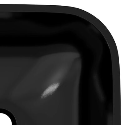 vidaXL Steklen umivalnik 42x42x14 cm črne barve
