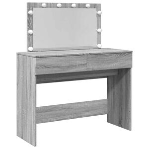 vidaXL Toaletna mizica z ogledalom siva sonoma 100x40x120 cm