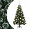 vidaXL Umjetno božično drevo z okrasnimi kroglami 120 cm 150 LED