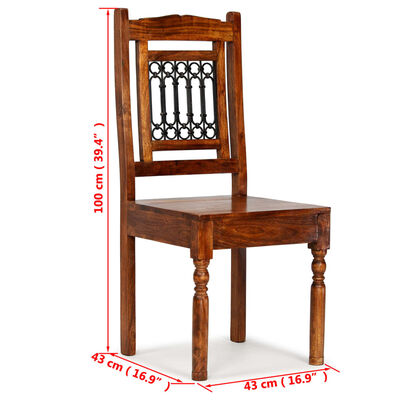 vidaXL Jedilni stoli 2 kosa trden les v barvi medu klasični