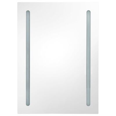 vidaXL LED kopalniška omarica z ogledalom sijoče črna 50x13x70 cm