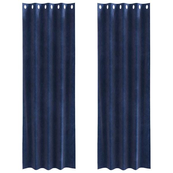 vidaXL Zatemnitvene zavese 2 pcs Temno modra 140 x 260 cm Žamet
