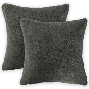 vidaXL Prevleka za blazino 2 pcs HEERLEN Temno siva 30 x 30 cm Boucl&eacute;