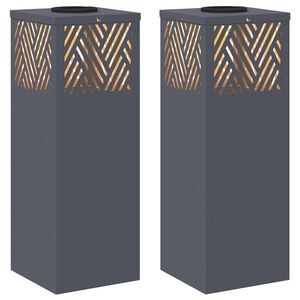 vidaXL Solarno LED svetilo za pot 2 pcs Antracit Medenina