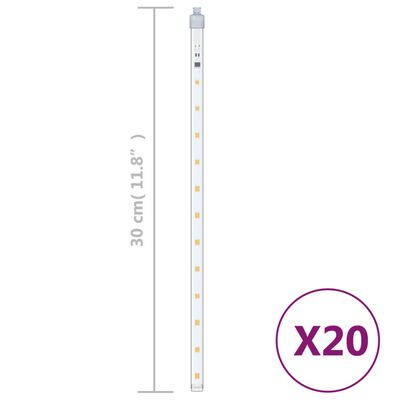 vidaXL Lučke utrinki 20 kosov 30 cm toplo bele 480 LED lučk