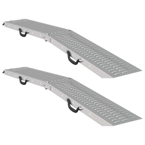 vidaXL Ramp za nalaganje 2 pcs srebrna 166 x 22,5 x 4,5 cm
