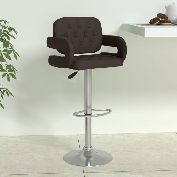 vidaXL Barski stolček rjavo umetno usnje