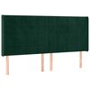 vidaXL Vzglavje z u&scaron;esi temno zeleno 163x16x118/128 cm žamet
