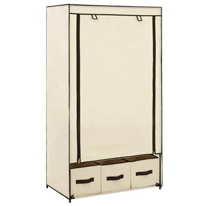 vidaXL Garderobna omara krem 87x49x159 cm iz blaga