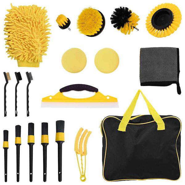 vidaXL Komplet čopiča za avtomobil večbarvno poli ratan