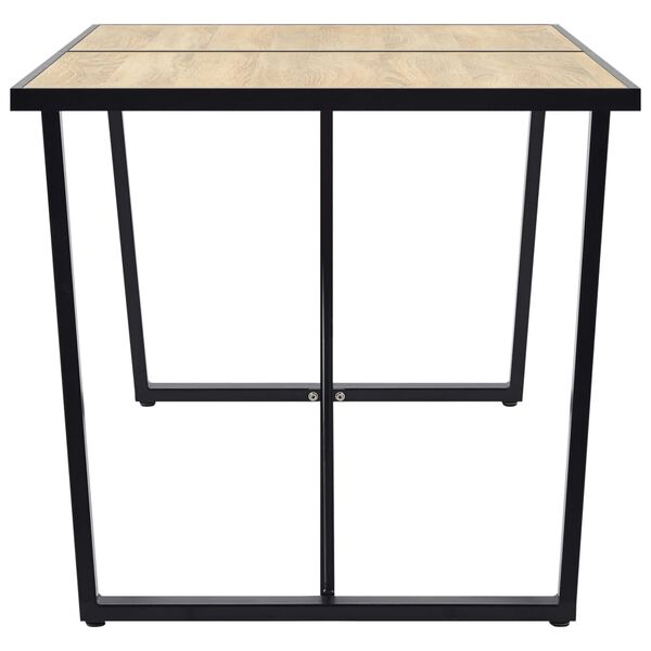 vidaXL Jedilna garnitura 5-delna črno umetno usnje