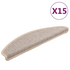 vidaXL Stopni&scaron;čne preproge 15 kosov 65x21x4 cm srebrne polkrožne velike