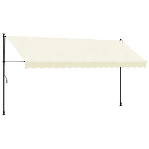 vidaXL Zložljiva tenda krem 400x150 cm tkanina in jeklo