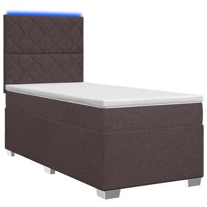 vidaXL Postelja boxspring z vzmetnico Temno rjava 80 x 200 cm Blago