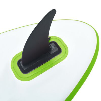 vidaXL Napihljiva SUP deska z jadrom komplet zelene in bele barve