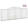 vidaXL Obokana gabionska ko&scaron;ara 10 kos 300x30x100/120cm cinkano železo