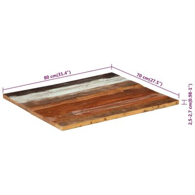 vidaXL Mizna plošča 80x70x(2,5-2,7) cm trden predelan les