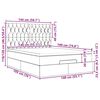 vidaXL Otomanska postelja z vzmetnico & LEDs temno siva 140x190 cm