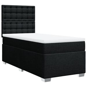 vidaXL Box spring postelja z vzmetnico črna 80x200 cm blago