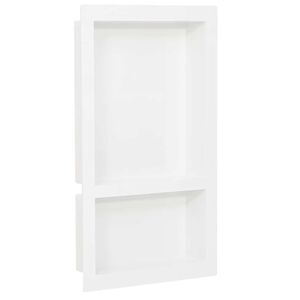vidaXL Ni&scaron;a za tu&scaron; kabino z 2 predelkoma visok sijaj bela 41x69x9 cm