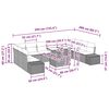vidaXL Vrtna sedežna garnitura s shranjevanjem 11 pcs Bež Poly ratan