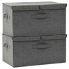 vidaXL &Scaron;katla za shranjevanje 2 kosa blago 50x30x25 cm antracitna