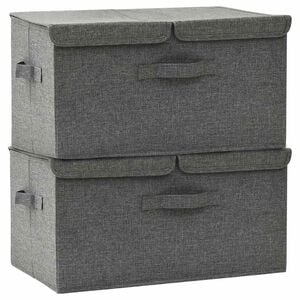 vidaXL &Scaron;katla za shranjevanje 2 kosa blago 50x30x25 cm antracitna