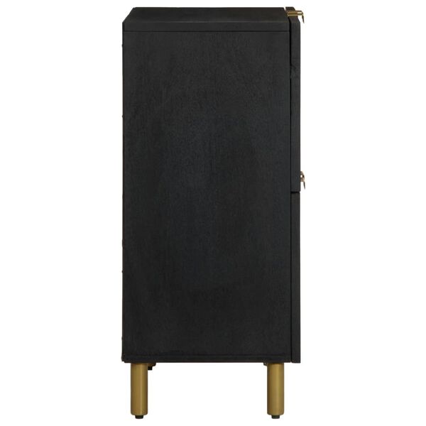 vidaXL Komoda črn 60x33x75 cm inženirski les